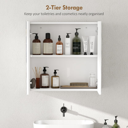 Double-Door Bathroom Mirror Cabinet - White