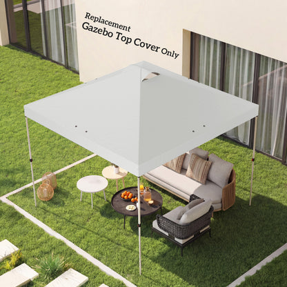 Gazebo Roof Replacement UV50+ Waterproof Pop Up Canopy Cover with 8 Drainage Holes 3 x 3 m White