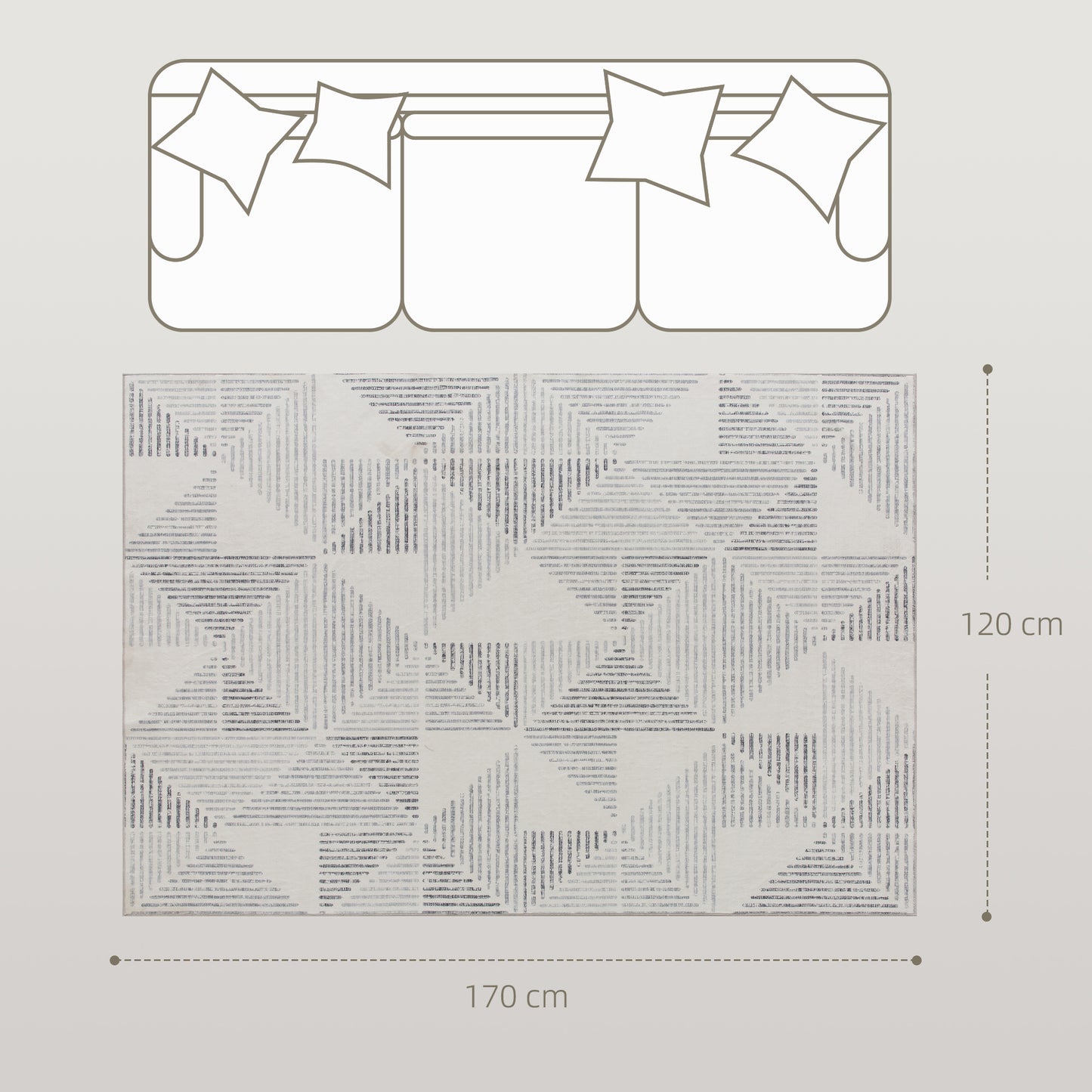 Modern Area Rug, Geometric Pattern Non-Slip Washable Rug, Soft Floor Carpet for Living Room, Bedroom, Dining Room