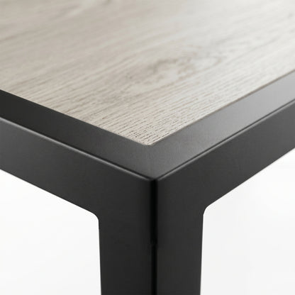 Metal Garden Coffee Table, Outdoor Side Table with SPC Woodgrain Tabletop for Outside, Garden, Balcony, Porch