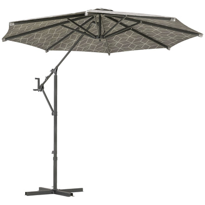 3(m) Convertible Cantilever Parasol and Centre-post Garden Parasol with Cross Base, 360° Rotation Banana Parasol