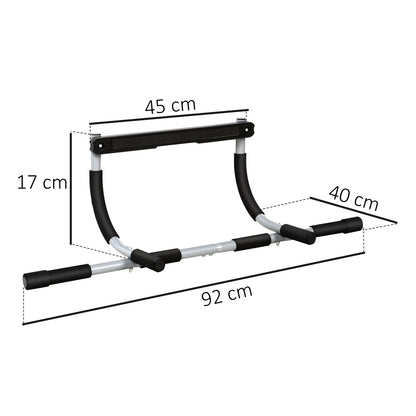 Doorway Pull up Bar, Door Frame Chin up Push up Bar for Home Gym Upper Body Workout, No Drilling or Screws, Grey