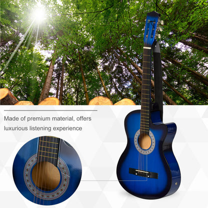 38 Inch Full Size Acoustic Electric Guitar, Classical Beginner Junior Adult Guitar Gloss Finish with Carrying Case, Strap