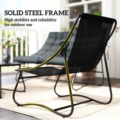 Four-Piece Curved Seat Garden Sofa Set - Grey/Black