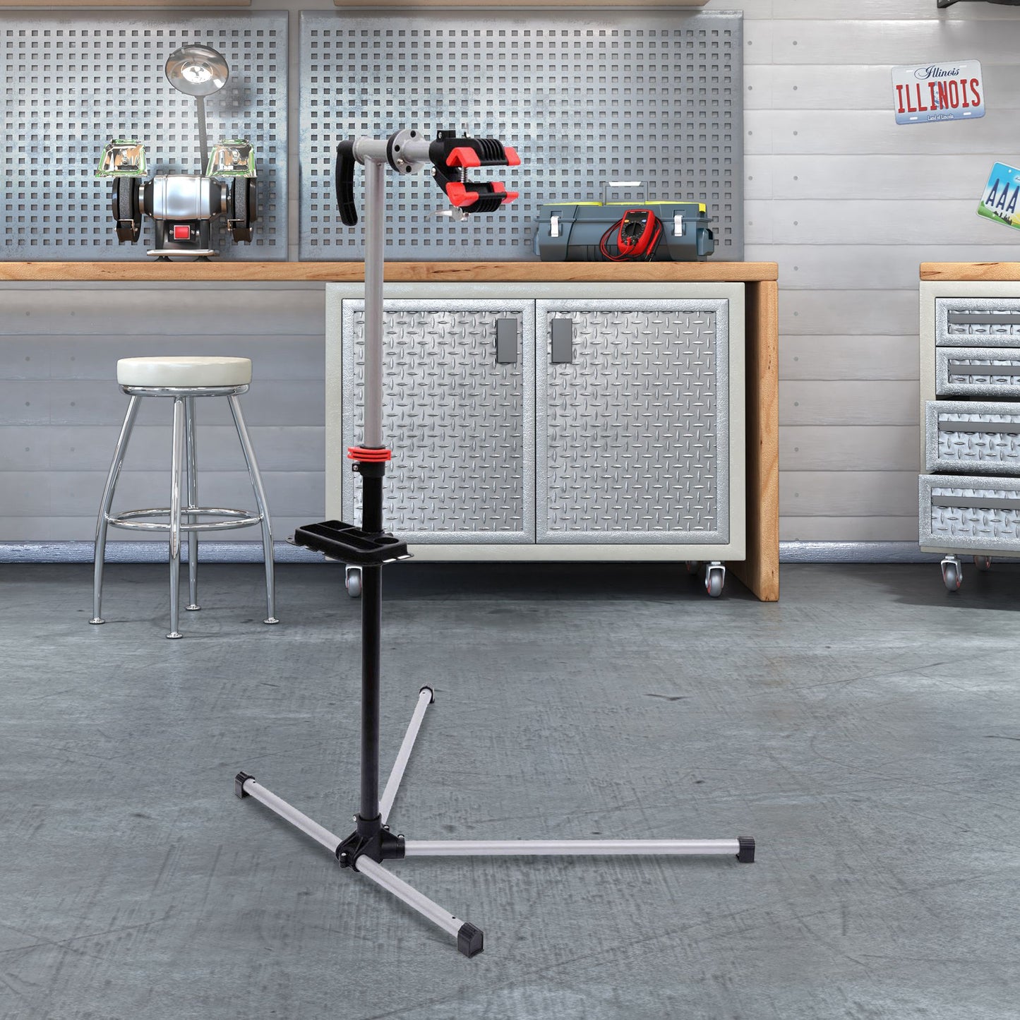 Bike Repair Stand Workstation, Bicycle Maintenance Workstand, Height Adjustable