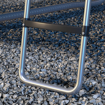 Galvanised Steel Trampoline Ladder, 2 Steps/3 Steps Outdoor Trampoline Accessories for 6ft, 8ft, 10ft, 12ft, 13ft, 14ft