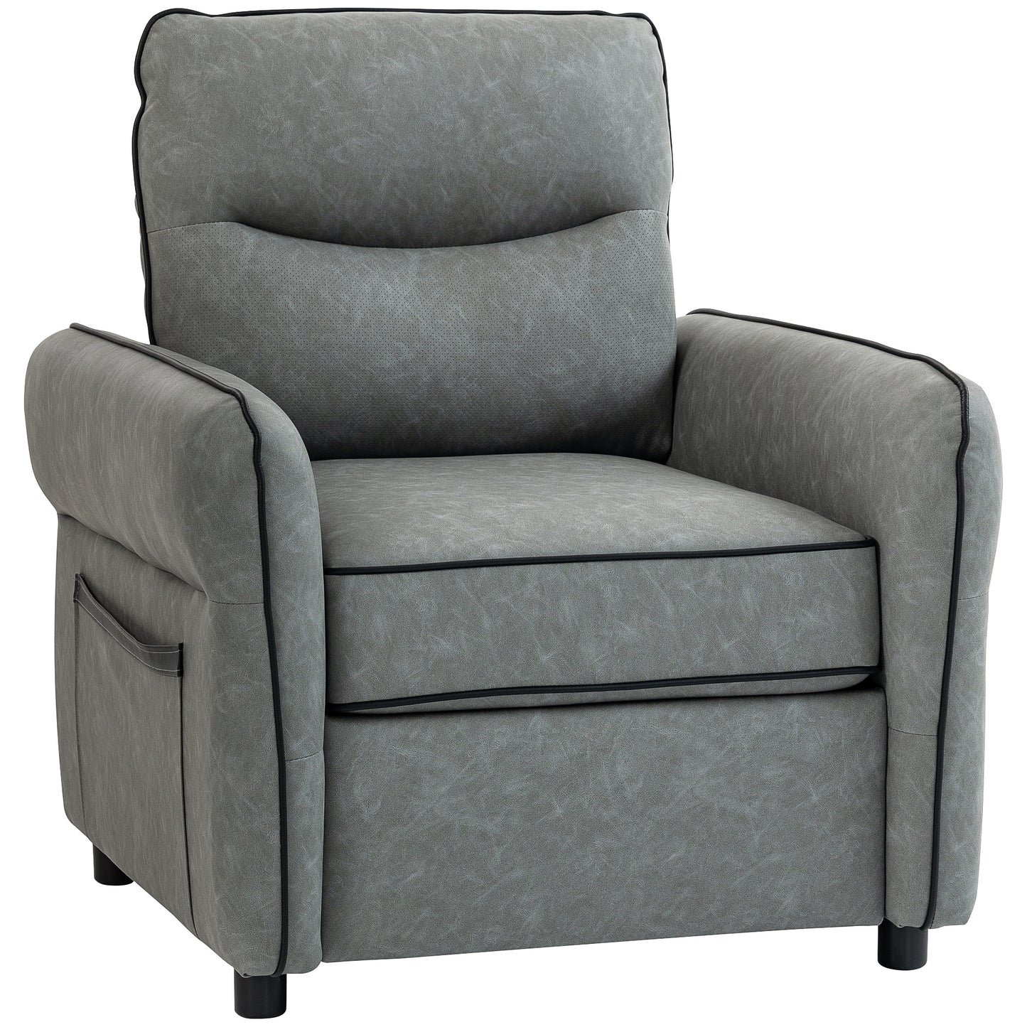 Accent Chair, Faux Leather Armchair - Grey