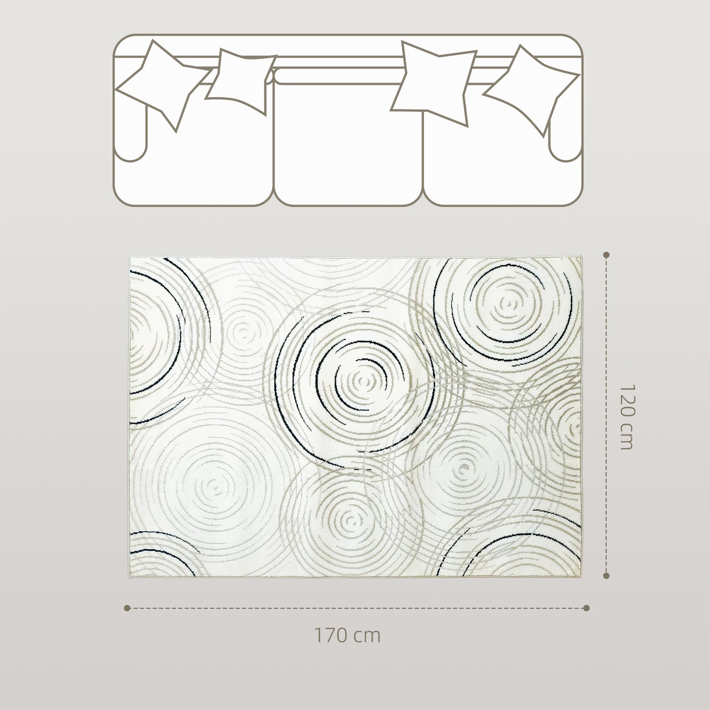 Modern Area Rug, Swirl Pattern Machine Washable Rug, Allergy-Friendly Floor Carpet for Living Room, Bedroom, Dining Room