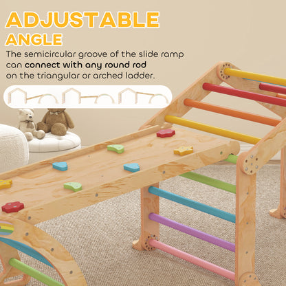 9 in 1 Toddler Climbing Frame with Ramp, Slide, Arch, Ladder, Blackboard for 18-48 Months