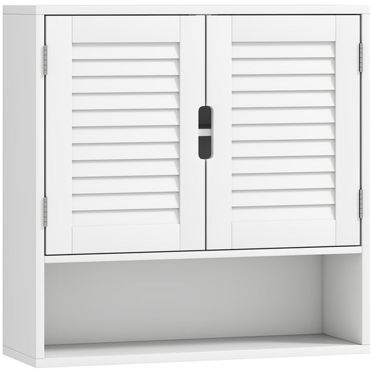Bathroom Cabinet, Wall Mounted Storage Cabinet with Adjustable Shelves, 60 x 20 x 60 cm, White