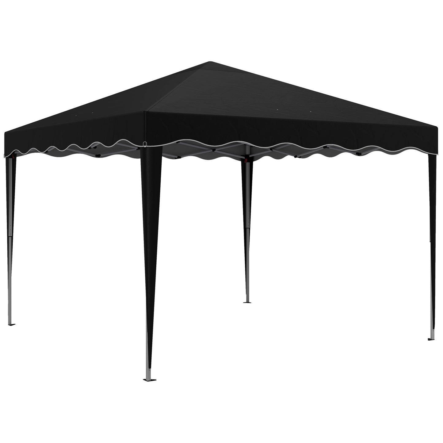 3 x 3cm Adjustable Height Pop-Up Gazebo, with Bag - Black