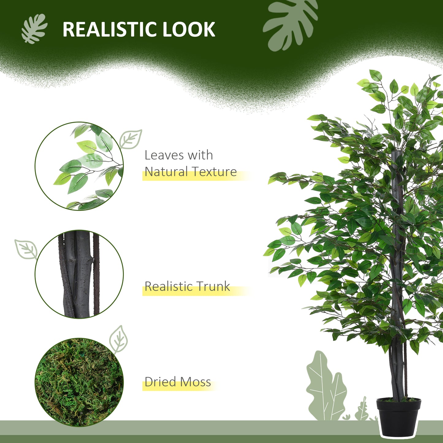 Artificial Tree White Rose Floral in Pot, Fake Plant for Home Indoor Decor, 90cm, Purple