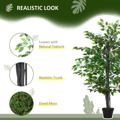 Artificial Tree White Rose Floral in Pot, Fake Plant for Home Indoor Decor, 90cm, Purple