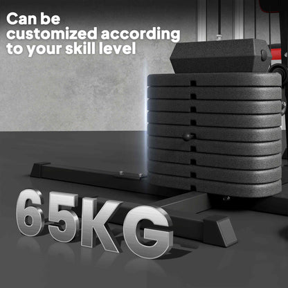 Multi Gym Workout Station, Weight Machine with 65kg Weight Stack, Sit Up Bench, Push Up Stand, Dip Station