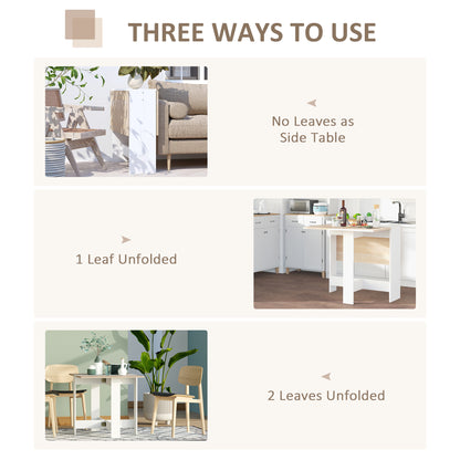 Folding Dining Table, Space-Saving Drop Leaf Kitchen Table for 4-6 People, Multi-functional Desk for Small Space