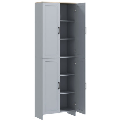 Freestanding Kitchen Cupboard, 4-Door Storage Cabinet with Adjustable Shelves, Modern Kitchen Pantry for Dining Room, 170cm