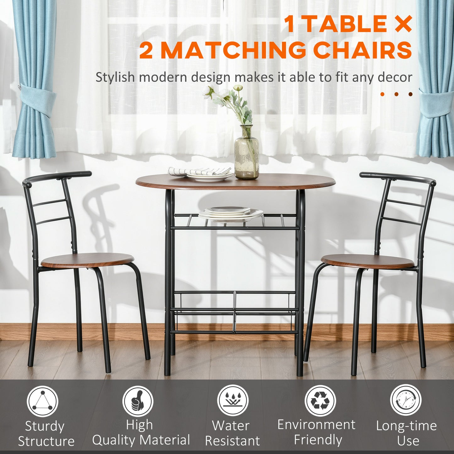 Three-Piece Compact Dining Set - Natural