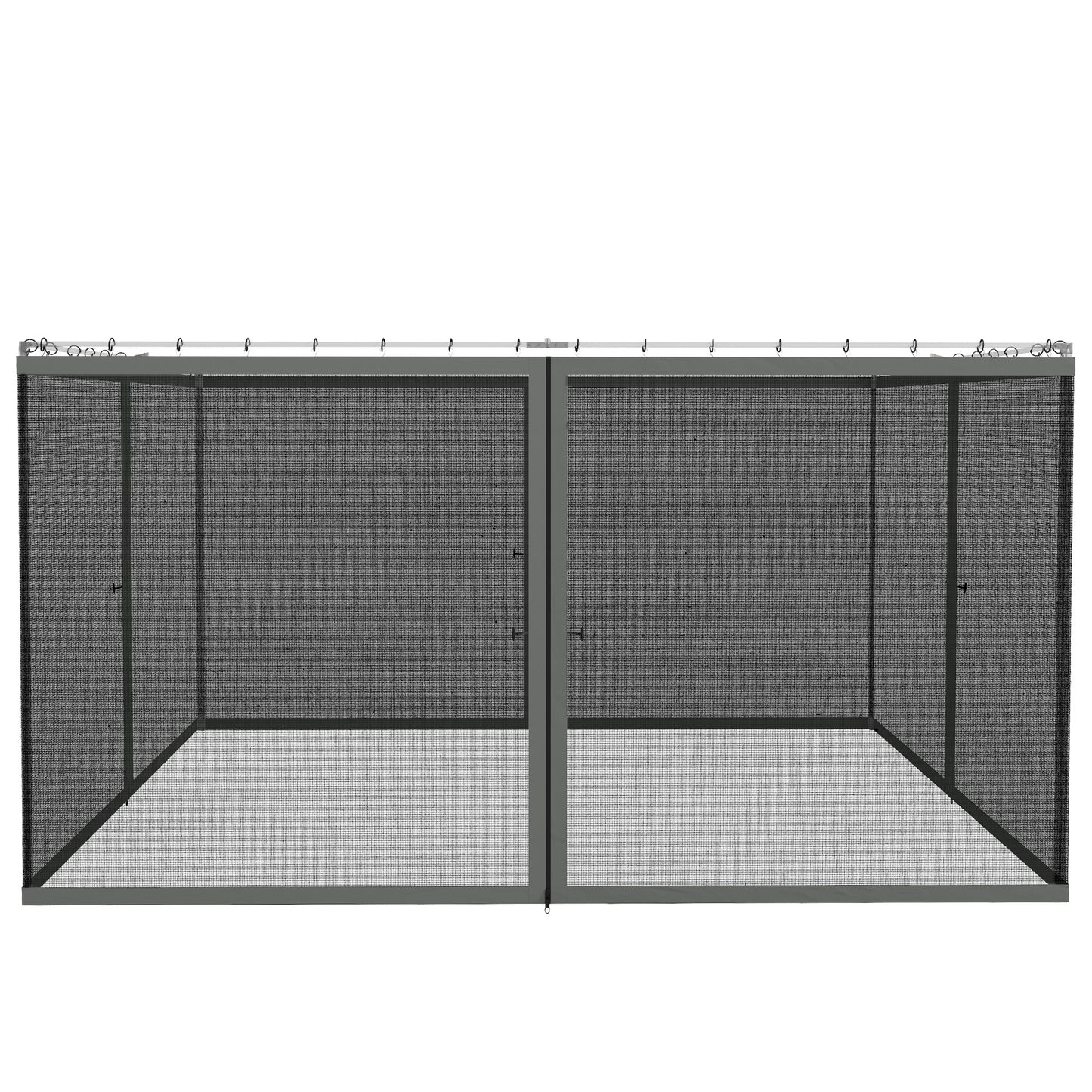 352 x 207cm Universal Replacement Mesh Sidewall Netting for Patio Gazebos and Canopy Tents, (Sidewall Only) Dark Grey
