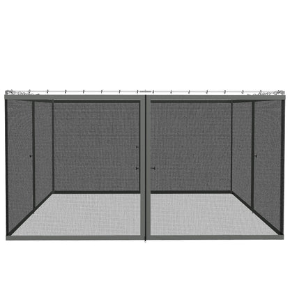 352 x 207cm Universal Replacement Mesh Sidewall Netting for Patio Gazebos and Canopy Tents, (Sidewall Only) Dark Grey