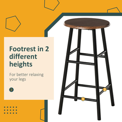Bar Table & Stool Set with Storage – Black & Oak