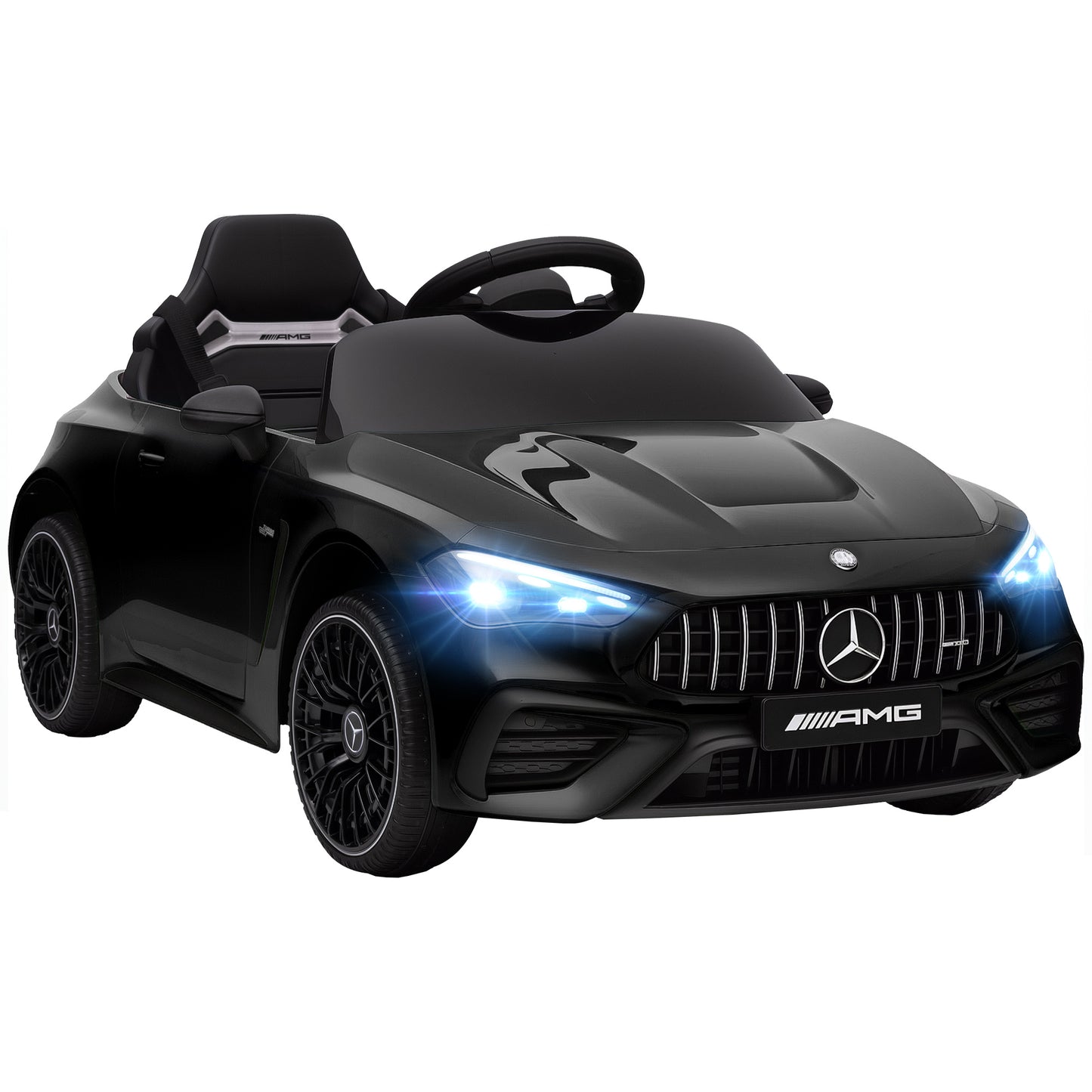 Licensed Mercedes AMG Kids Electric Car, 12V Ride On Car with Dual Motors, Remote Control for 3-6 Years, Black