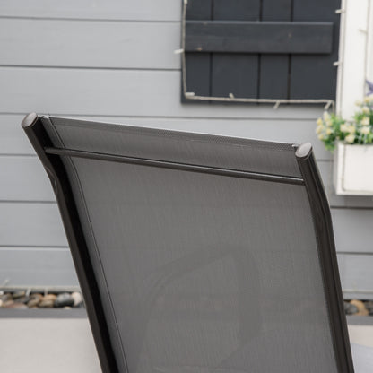 Set of Four Stackable Mesh Seat Chairs - Dark Grey