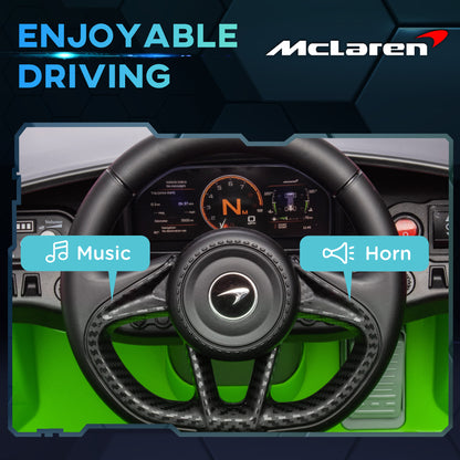 McLaren 765LT Licensed 12V Kids Electric Ride on Car with Butterfly Doors, Remote Control, Transport Wheels, Green