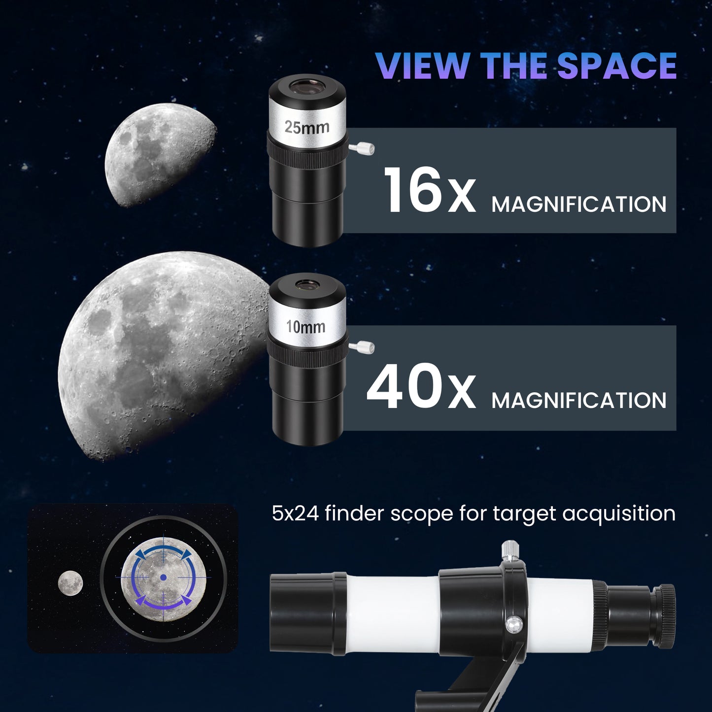 Astronomy Telescope for Adults and Beginners with 70 mm Aperture, Carry Bag, White