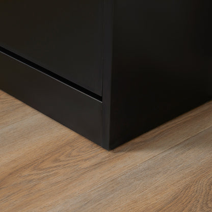 2 Drawer Shoe Cabinet, Narrow Shoe Storage Cabinet with Flip Doors and Adjustable Shelves