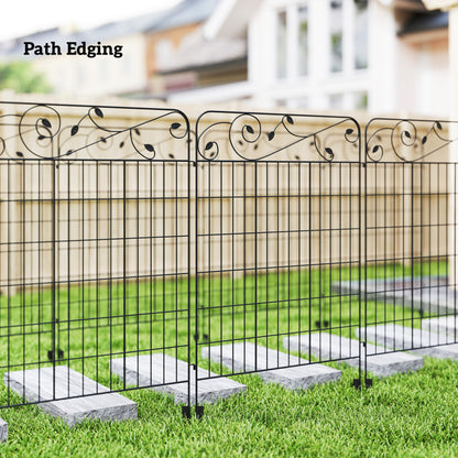 Decorative Garden Fencing, 4PCs Outdoor Picket Fence Panels