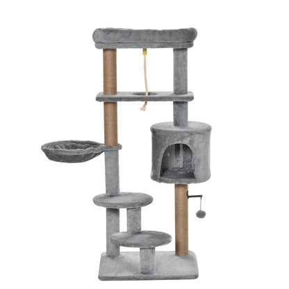 Cat Tree Tower for Indoor Cats 120cm Climbing Kitten Activity Center