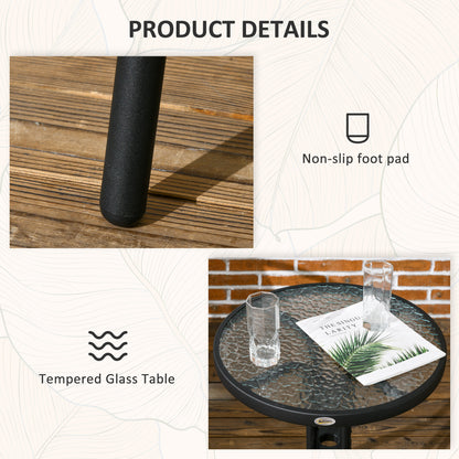 3 Pieces Rattan Bistro Set - Black