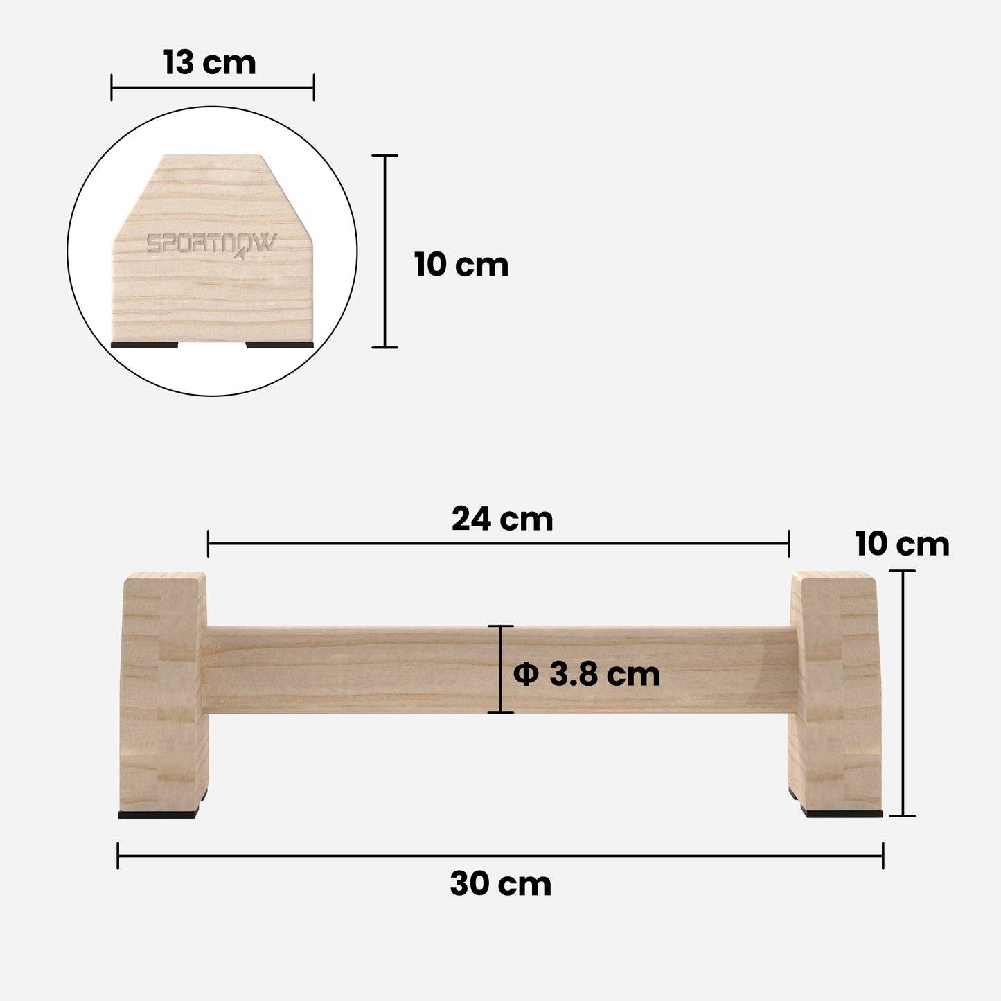 Wooden Parralletes Bars, Push Up Handles with Non-Slip Base, Calisthenics Equipment, for Home Gym, Training