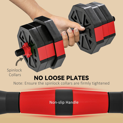 6-in-1 Adjustable Weight Dumbbells Set, Used as Kettlebell, Barbell, Dumbbell, Push-Up Stand