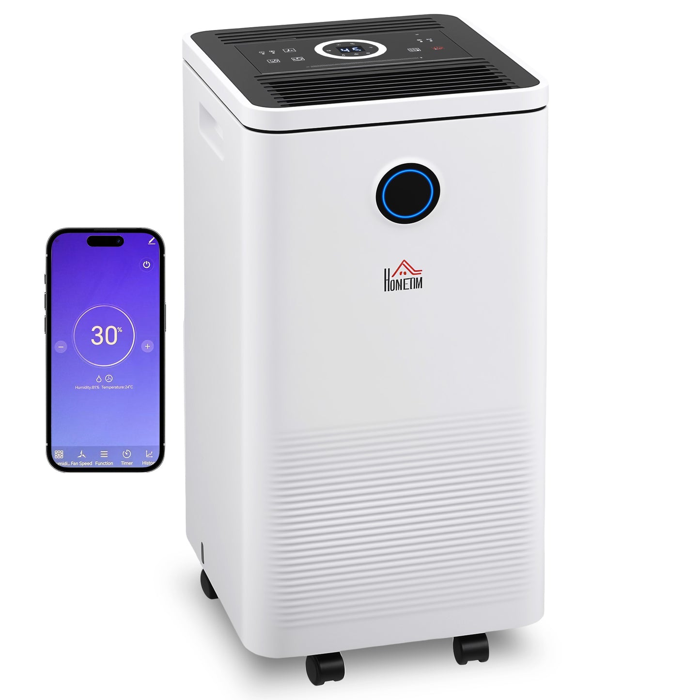10L/Day Dehumidifier with WiFi Smart App Control, 2.5L Water Tank, Digital Display, Sleep Mode, 24H Timer