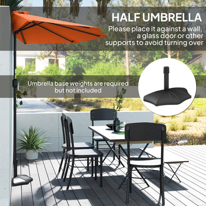 Half Round Parasol Umbrella - Orange