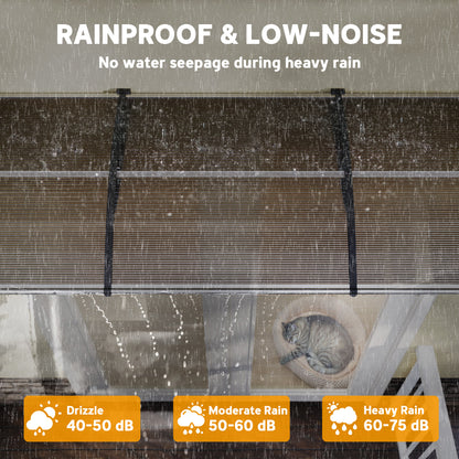 Front Door Canopy, Outdoor Awning, Rain Shelter, 303 x 96cm , Brown