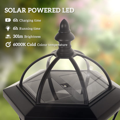 2 PCS 1.3M Garden Solar Lamp Post Lights Solar Powered LED Lantern Patio Pathway Walkway Outdoor Water-Resist Auto Switch 6 H