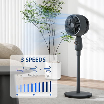Pedestal Fan, Powerful Air Circulator, 36 Inch Floor Standing Fan with 3 Speed Settings, 70° Oscillating for Bedroom