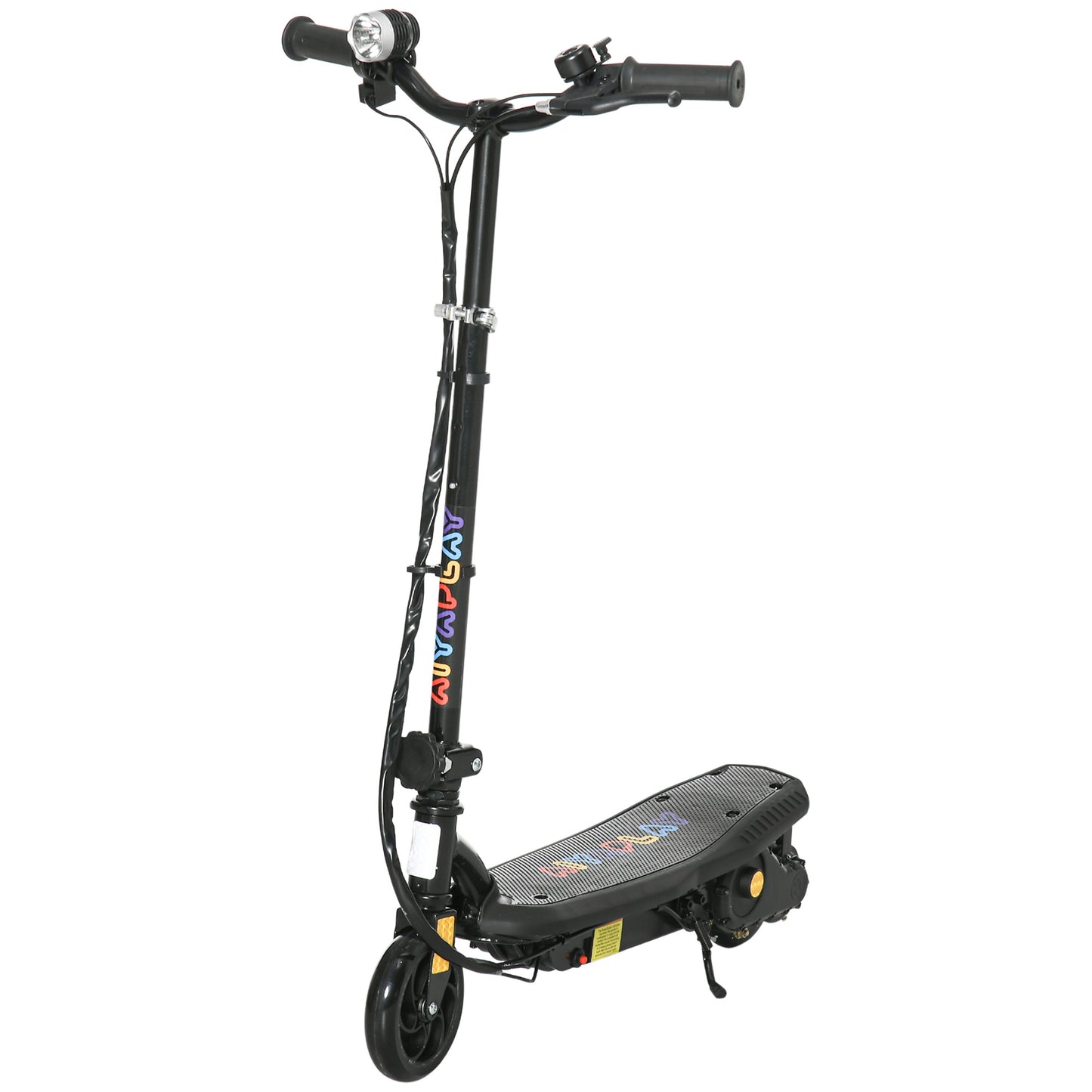 Foldable Electric Scooter, with LED Lights, for Ages 7-14 Years, Black