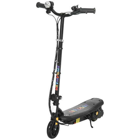 Foldable Electric Scooter, with LED Lights, for Ages 7-14 Years, Black