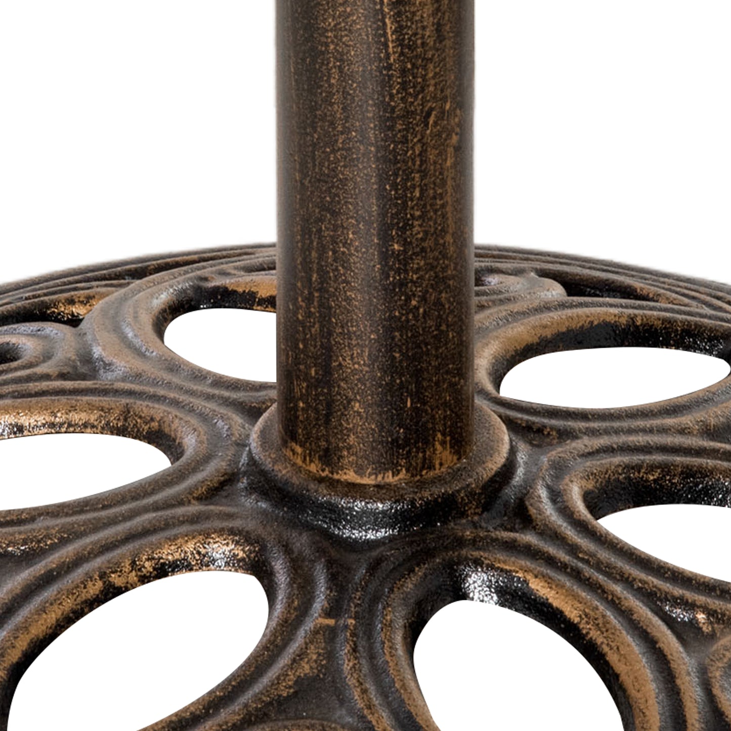 11.5 kg Cast Metal Round Patio Umbrella Base Stand, Umbrella Holder for Outdoor, Patio, Garden, Bronze Tone