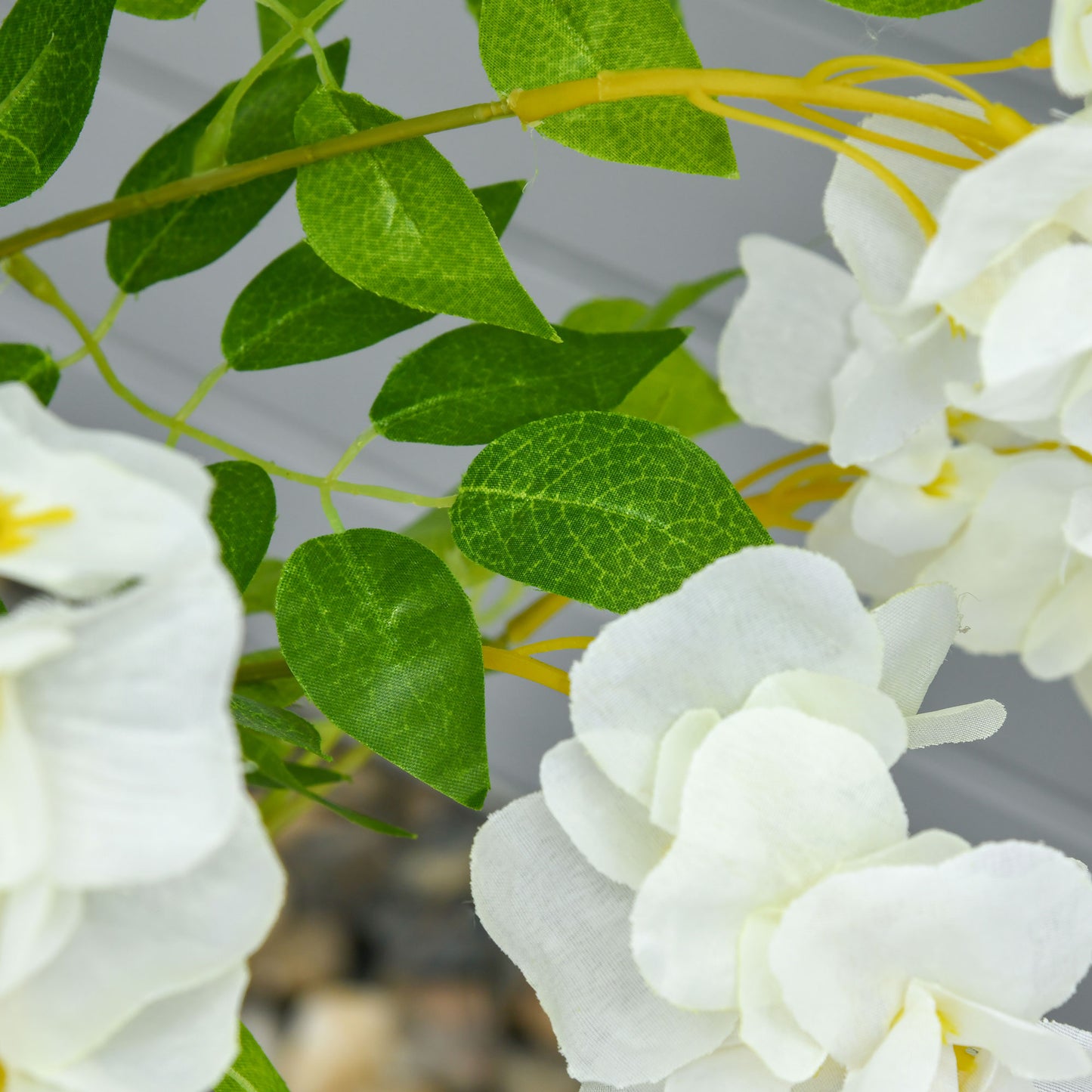 Artificial Plant White Wisteria Tree Faux Decorative Plant in Nursery Pot for Indoor Decor, 160cm