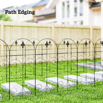 Decorative Garden Fencing, 8PCs 44in x 12.5ft Outdoor Picket Fence Panels