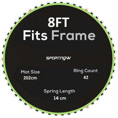 Trampoline Replacement Mat with Spring Pull Tool, 42 V-Hooks, for 8ft Trampoline using 14cm Springs, Green