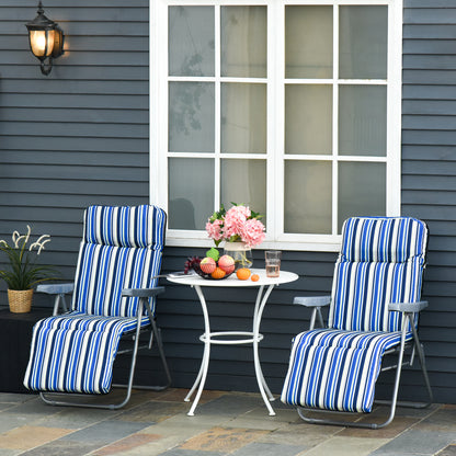 Reclining Garden Chair Set of 2, 5-Level Adjustable Zero Gravity Chairs with Cushions