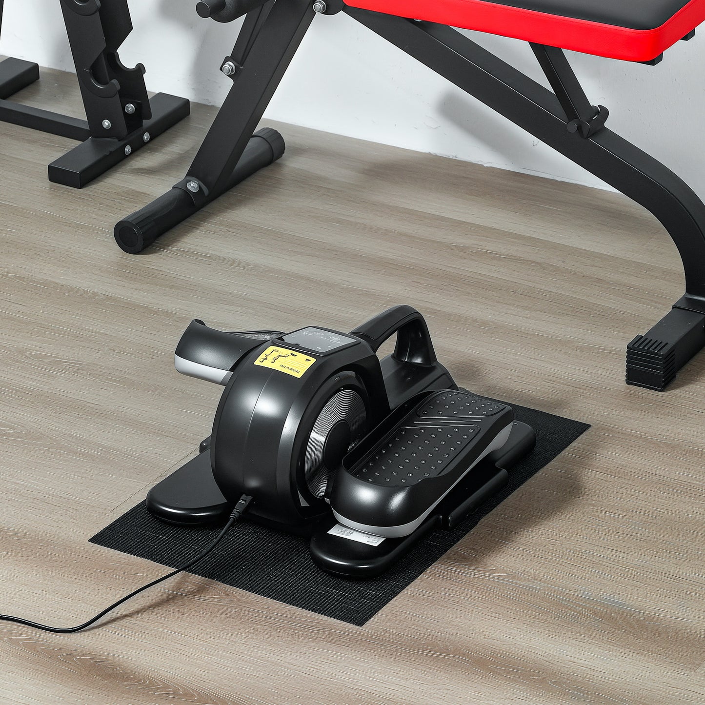 Under Desk Electric Elliptical Machine for Home, Sit Down Pedal Exerciser for Seniors with 12 Programs, LCD Monitor