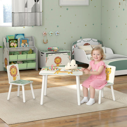 3-Piece Toddler Table and Chair Set, Kids Table with 2 Chairs Set for Bedroom, Nursery, Playroom, Green