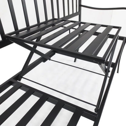 Metal Bench W/Table, 150Lx53Wx95H cm