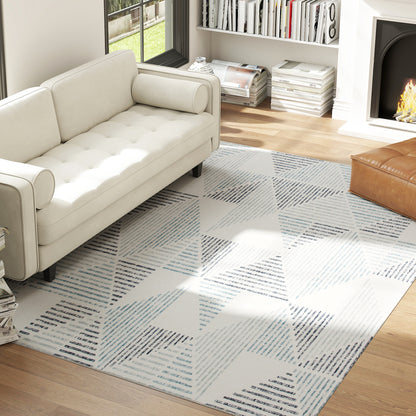 Modern Area Rug, Geometric Pattern Non-Slip Washable Rug, Soft Floor Carpet for Living Room, Bedroom, Dining Room